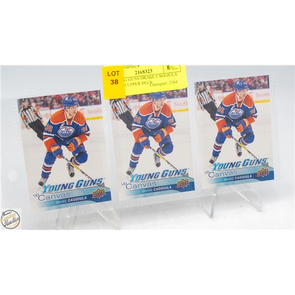 3 YOUNG GUNS DRAKE CAGGIULA CANVAS UPPER DECK