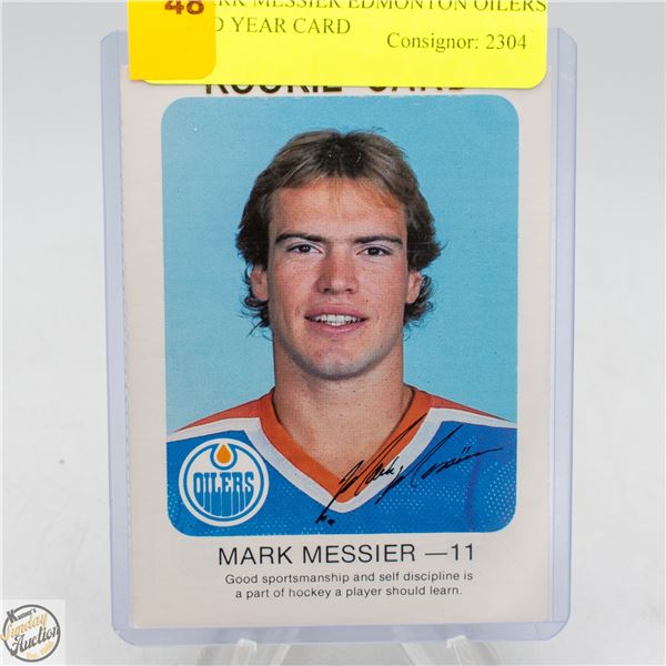 MARK MESSIER EDMONTON OILERS 2ND YEAR CARD