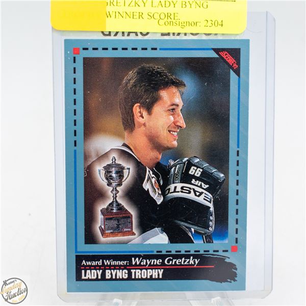 WAYNE GRETZKY LADY BYNG TROPHY WINNER SCORE