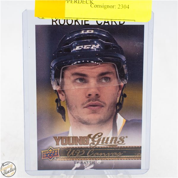TY RATTIE ROOKIE YOUNG GUNS CANVAS UPPERDECK