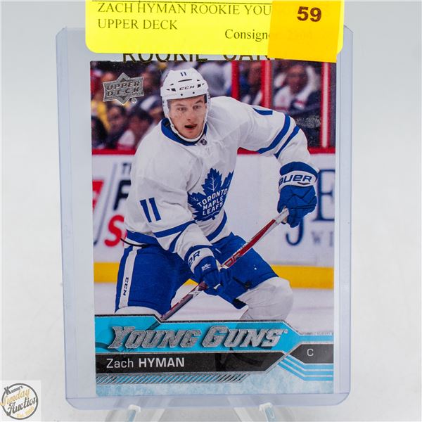 ZACH HYMAN ROOKIE YOUNG GUNS UPPER DECK