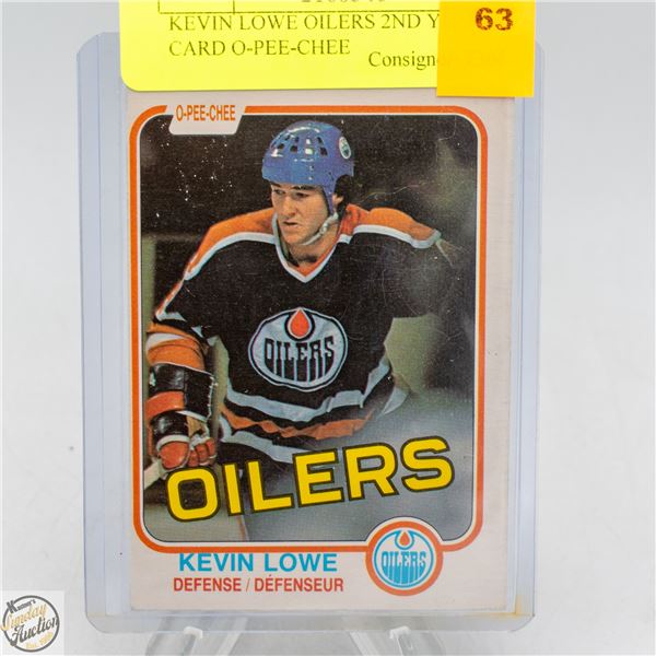 KEVIN LOWE OILERS 2ND YEAR CARD O-PEE-CHEE