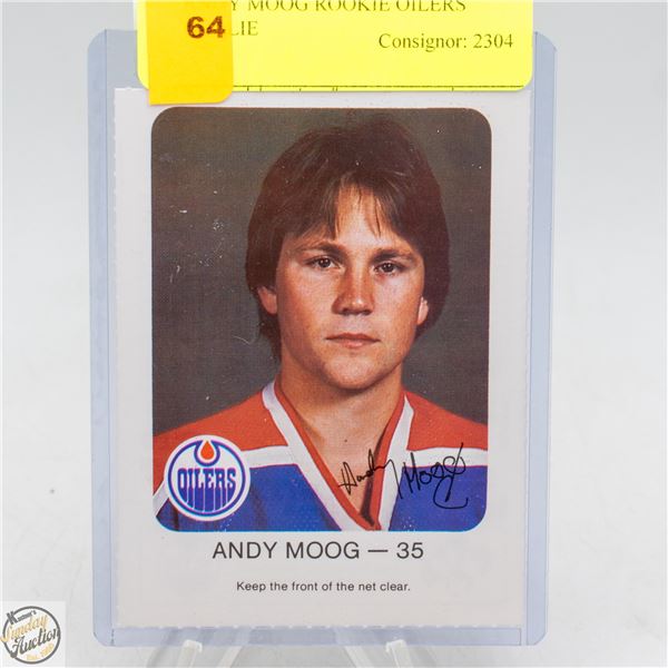 ANDY MOOG ROOKIE OILERS GOALIE