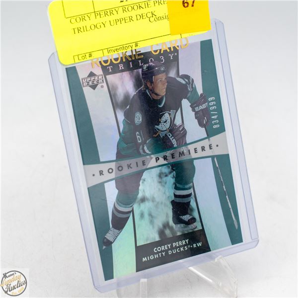 COREY PERRY ROOKIE PREMIERE TRILOGY UPPER DECK