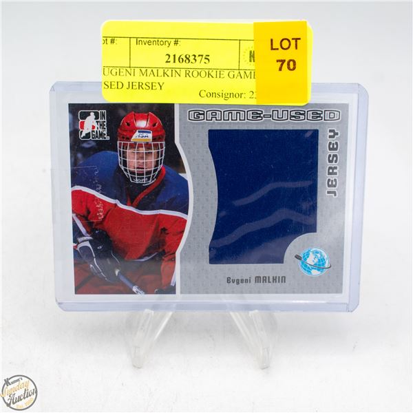 EUGENI MALKIN ROOKIE GAME USED JERSEY