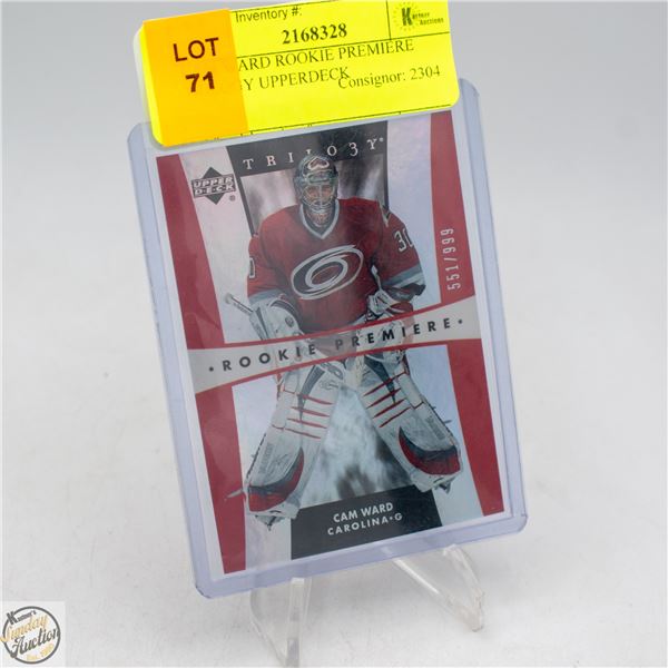 CAM WARD ROOKIE PREMIERE TRILOGY UPPERDECK