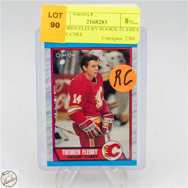 THEOREN FLEURY ROOKIE FLAMES O-PEE-CHEE