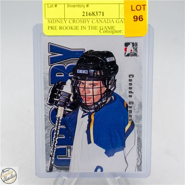 SIDNEY CROSBY CANADA GAMES PRE ROOKIE IN THE GAME