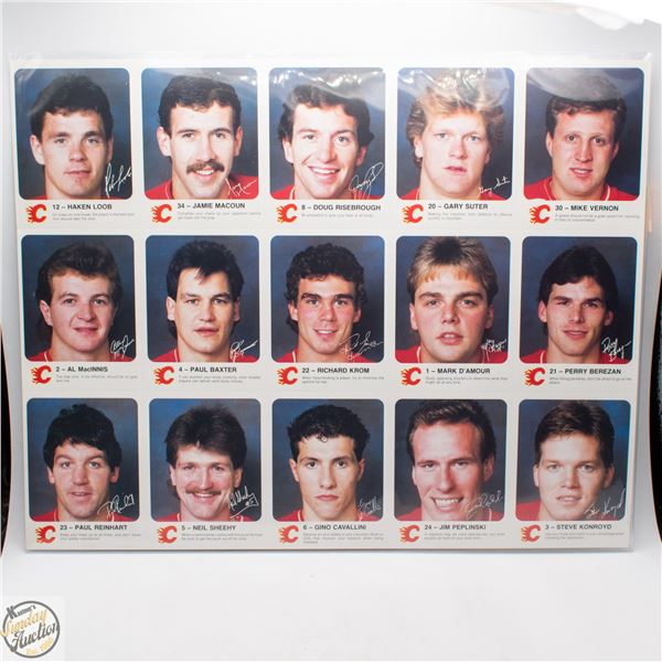 1985-86 UNCUT SHEET MACINNIS LOOB VERNON