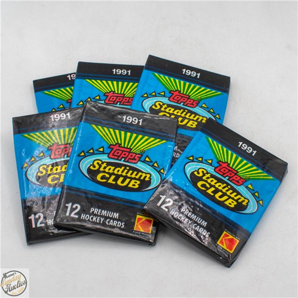 6 SEALED 1991 TOPPS 12 PREMIUM CARDS PER PACK