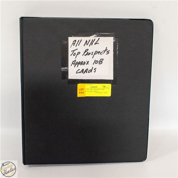 BINDER ALL NHL HOCKEY TOP PROSPECTS 108 CARDS