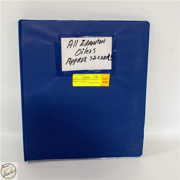 BINDER ALL EDMONTON OILERS APPROX 72 CARDS