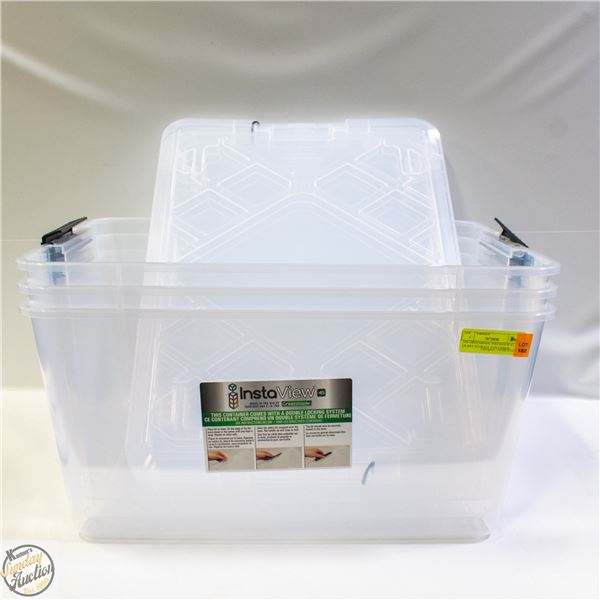 3PK GREENMADE INSTAVIEW 45 QUART STORAGE CONTAINER