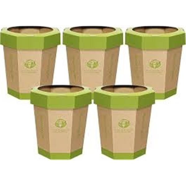 BRAND NEW 5PK CARDBOARD TRASH CANS 3-GALLON