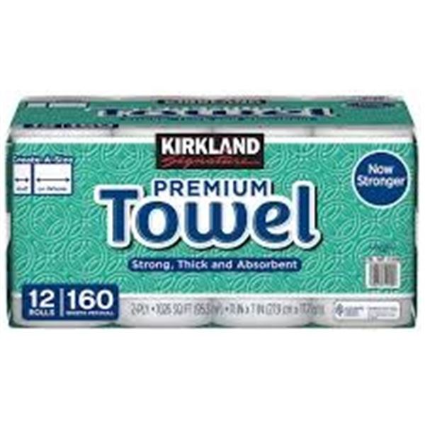 NEW KIRKLAND 12 ROLLS PAPER TOWELS