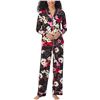 Image 1 : NEW ROOM SERVICE 2 PC PAJAMA SET BLACK FLORAL LRG