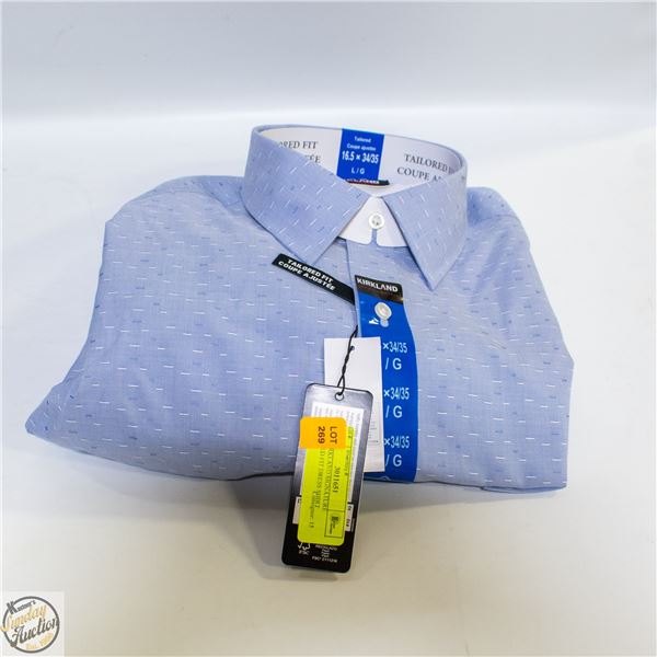 NEW KIRKLAND SIGNATURE TAILORED FIT DRESS SHIRT