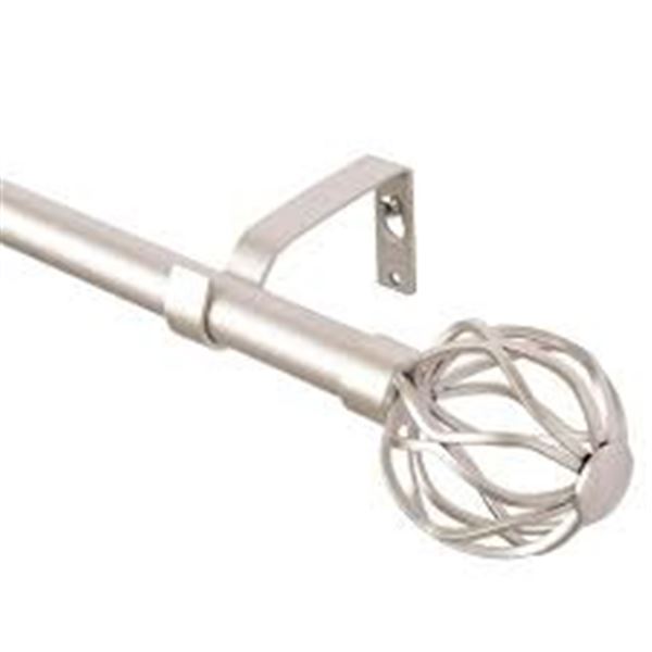 BRAND NEW COQUILLES ADJUSTABLE CURTAIN ROD NICKEL