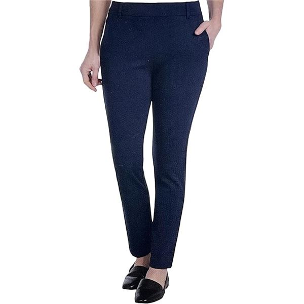 NEW DALIA WOMEN'S NAVY TWILL PONTE PANT SIZE 6