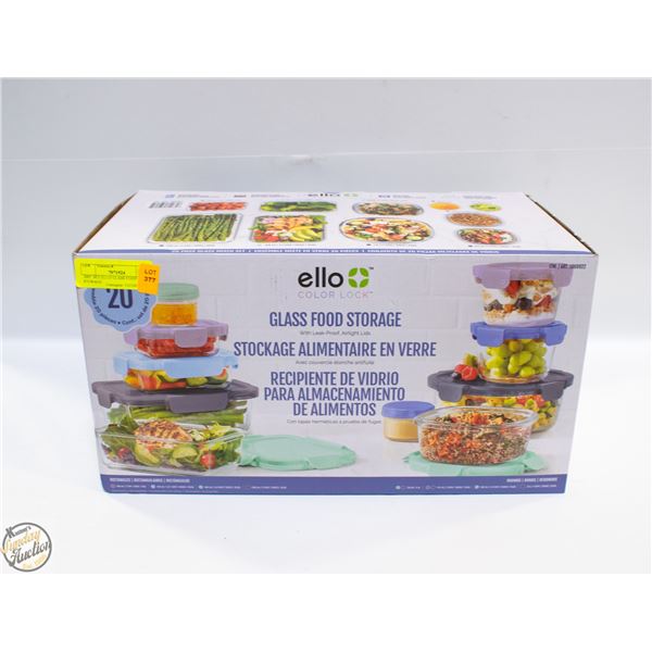 20PC SET ELLO GLASS FOOD STORAGE