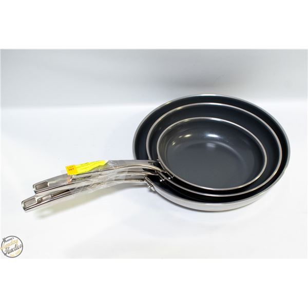 3PC TRAMONTINA SKILLETS SET