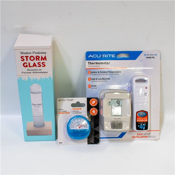 NEW 3 ITEMS STORM GLASS, ACCU