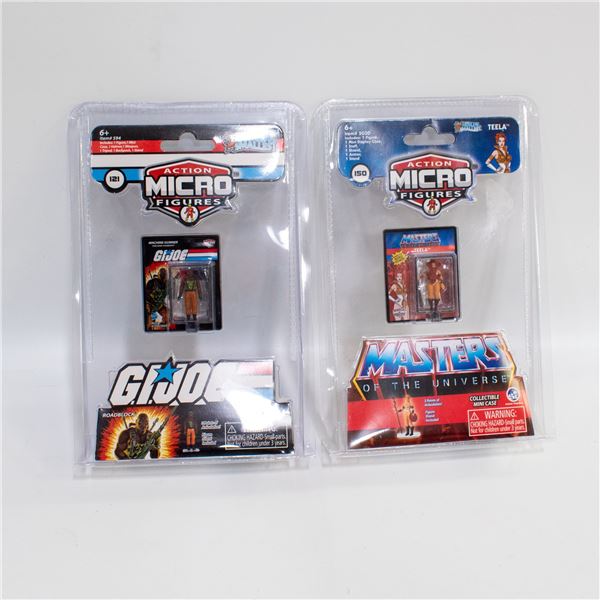 (2) NEW SEALED ACTION MICRO FIGURES IN CLEAR