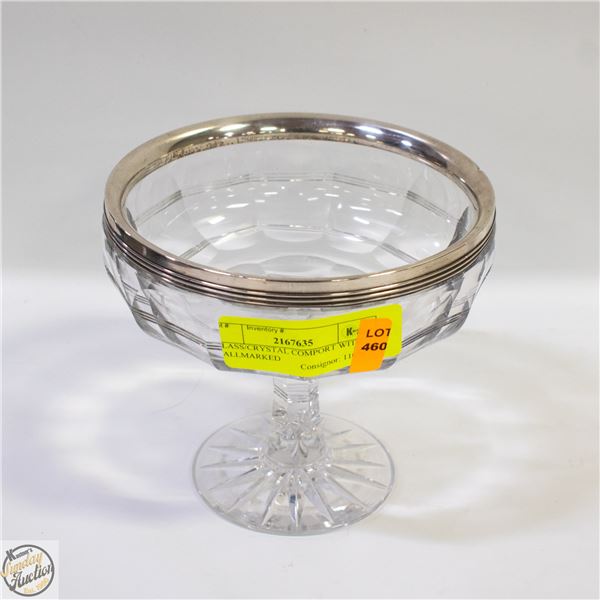 GLASS/CRYSTAL COMPORT WITH HALLMARKED