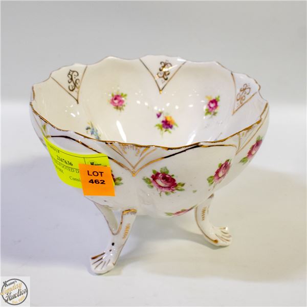 ANTIQUE TRI-FOOTED DISH WITH MAKER’S MARK