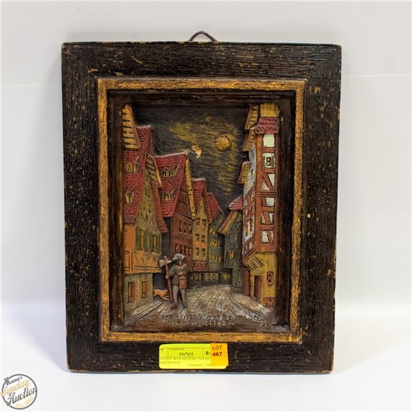 ANTIQUE WAX PICTURE TITLED NIGHTWATCH