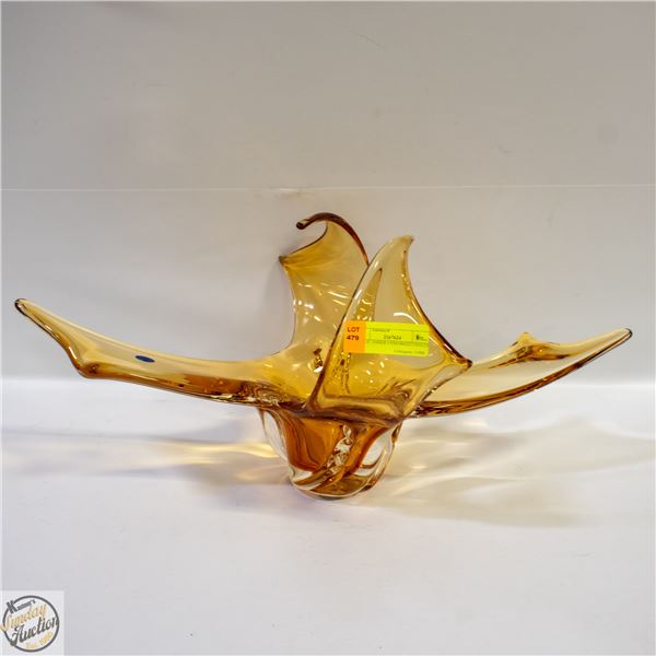 LARGE AMBER UNMARKED ART