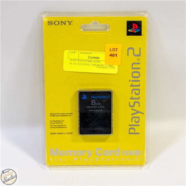 NEW OLD-STORK SONY PLAY-STATION 2 MEMORY CARD 8MB