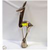 Image 1 : LARGE SILVER METAL GAZELLE STATUE/
