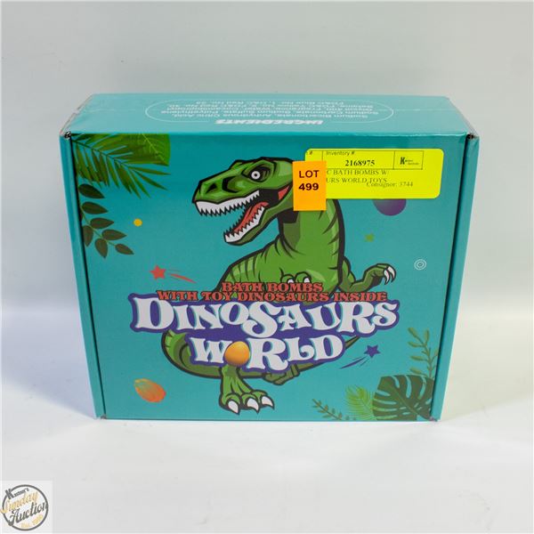 NEW 6 PC BATH BOMBS W/ DINOSAURS WORLD TOYS