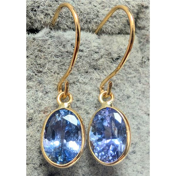 14K(0.65G) TANZANITE (1.8CT) EARRINGS