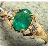 Image 1 : 10K(1.27G) EMERALD (0.4CT), DIAMOND (0.04CT) RING