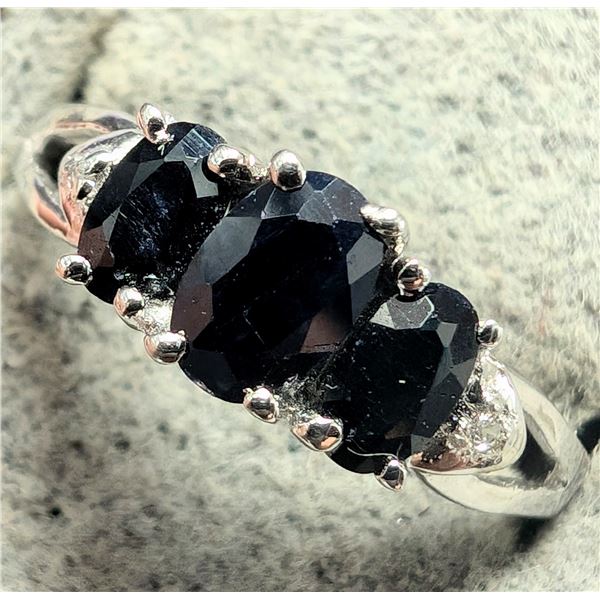 SILVER SAPPHIRE (1.5CT) RING SZ 7