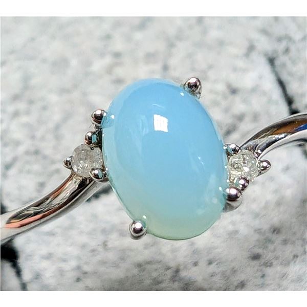 CHALCEDONY DIAMOND (0.02CT) RING SZ 7