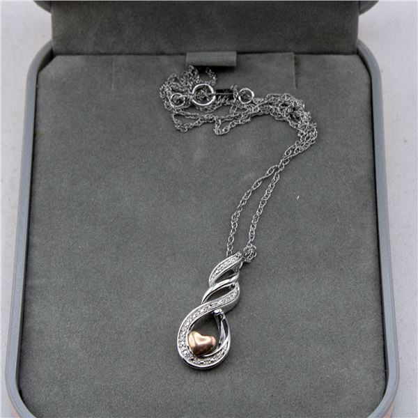 SILVER DIAMOND (0.04CT) NECKLACE 18"