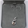 Image 1 : SILVER DIAMOND (0.04CT) NECKLACE 18"
