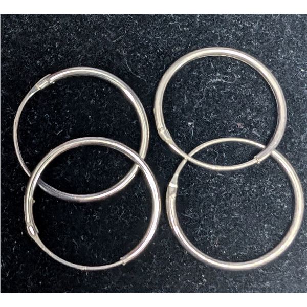 SILVER 2 SMALL HOOPS EARRINGS