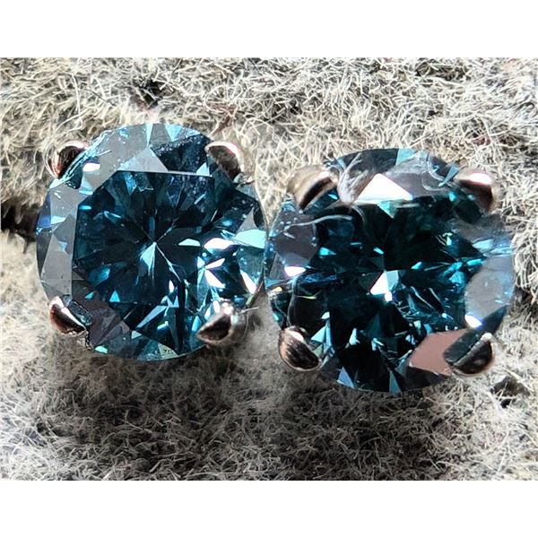 14K LAB BLUE DIAMOND (0.3CT) EARRINGS