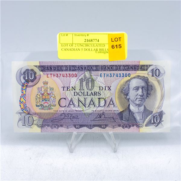 1971 UNCIRCULATED CANADIAN 10 DOLLAR BILL