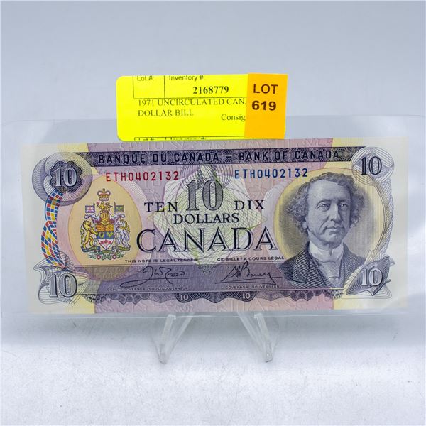 1971 UNCIRCULATED CANADIAN 10 DOLLAR BILL