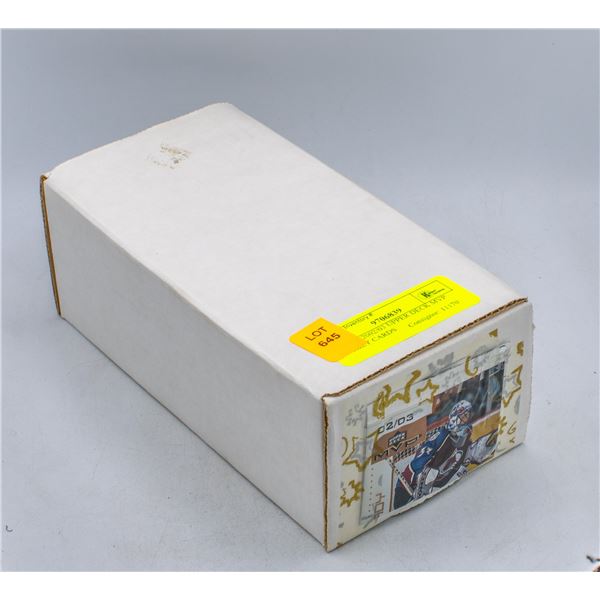 BOX OF 2002/03 UPPER DECK MVP HOCKEY CARDS