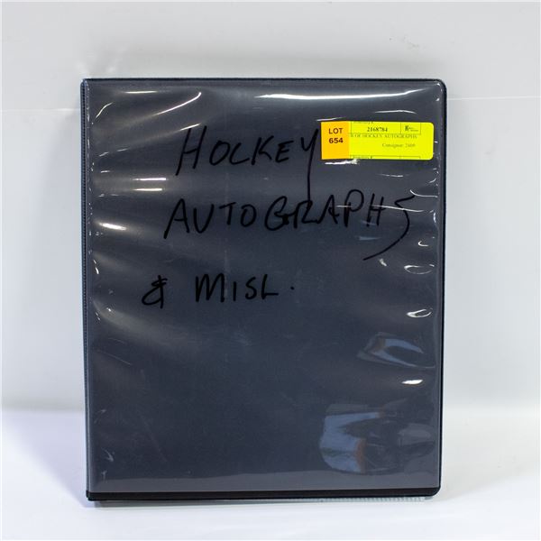 BINDER OF HOCKEY AUTOGRAPHS UNAUTHENTICATED