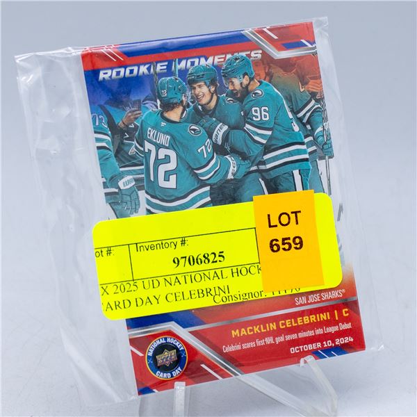 3X 2025 UD NATIONAL HOCKEY CARD DAY CELEBRINI
