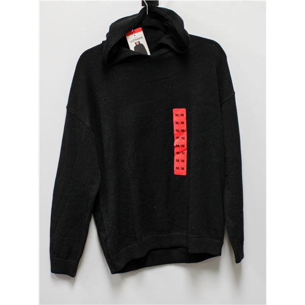 NEW LAZYPANTS BLACK HOODED TUNIC SWEATER SZ MED