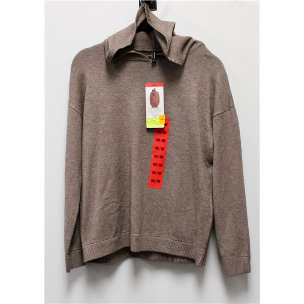 NEW LAZYPANTS BROWN HOODED TUNIC SWEATER SIZE MED