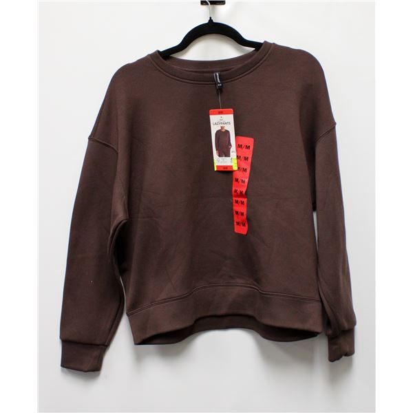NEW LAZYPANTS BROWN FLEECE SWEATER SIZE MED